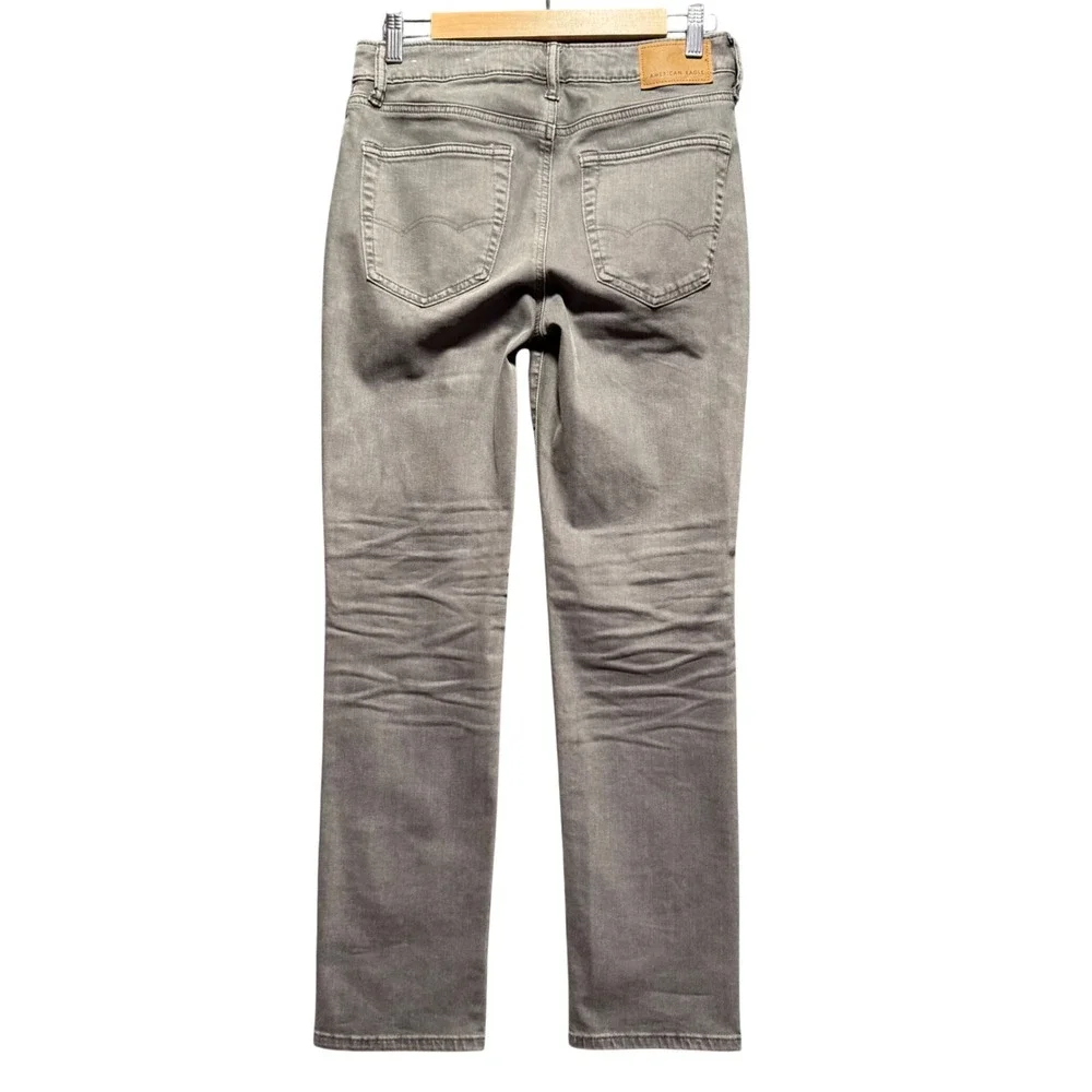 American Eagle Jeans 28x30 ‎ Slim Straight Gray Jeans Airflex+  Faded Denim